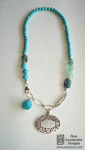 Oceania Blue Necklace- Sterling Silver - Item #1132-T