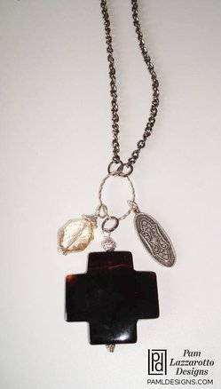 Black Agate Charm Necklace - Item #1245-3
